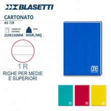 Quaderni Cartonati Blasetti A5 Conf 5 pezzi rigatura 1R 72 fg colori assortiti