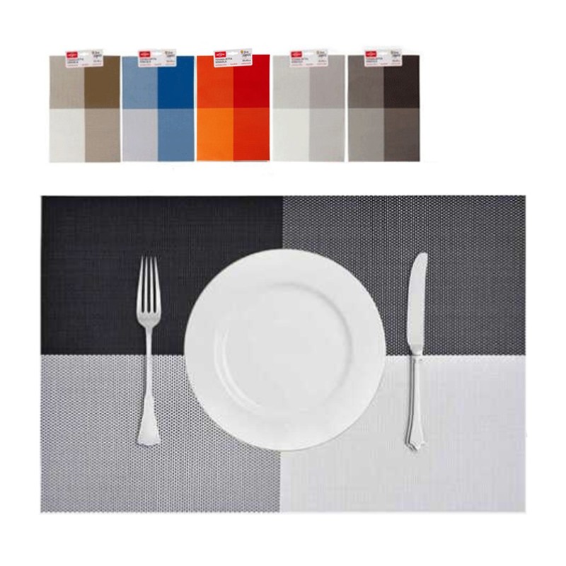 Set 12 Tovagliette americane plastica antimacchia PVC colazione 30x45cm lavabili