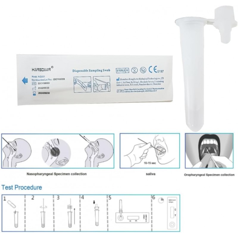 Egens 5 Tamponi Igienici Nasali Self RapidTest per COVID-19 EGEN Ss...