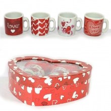 Tazza Regalo con Cuori e Peluche Amore San Valentino set I Love You Mug