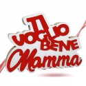 Scritta in legno dedicata alla mamma Ti voglio bene Mamma 13x18cm decorativa