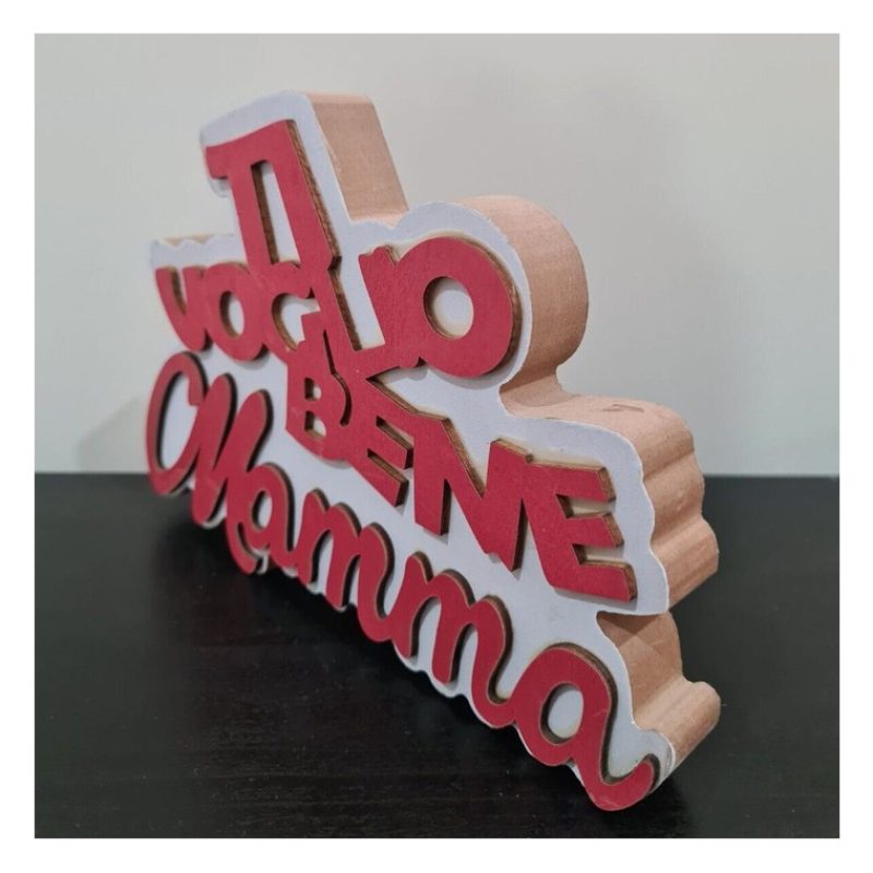 FGF Scritta in legno dedicata alla mamma Ti voglio bene Mamma 13x18...