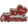 FGF Scritta in legno dedicata alla mamma Io amo Mamma 12x18cm decor...