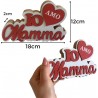 FGF Scritta in legno dedicata alla mamma Io amo Mamma 12x18cm decor...