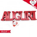 Scritta in legno Auguri 30x8 cm addobbi decorativa festa compleanno idea regalo