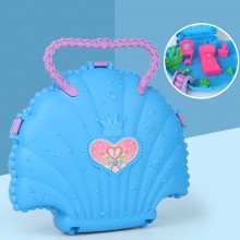 Set valigetta Bambola Sirena Gioco Giocattolo casa sirenetta conchiglia Bambini 