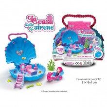 Set valigetta Bambola Sirena Gioco Giocattolo casa sirenetta conchiglia Bambini
