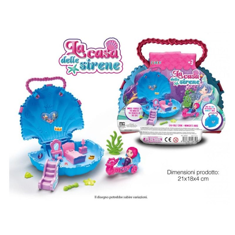 Set valigetta Bambola Sirena Gioco Giocattolo casa sirenetta conchi...