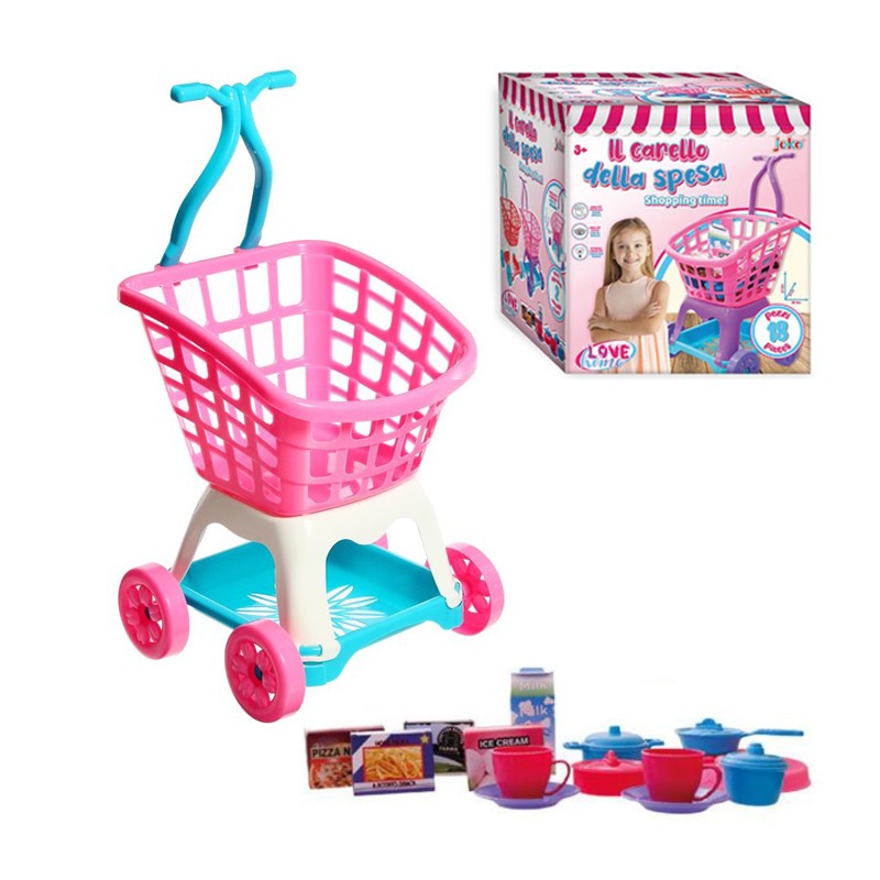 Carrello Supermercato Giocattolo spesa per Bambini con accessori 51x30x28 cm