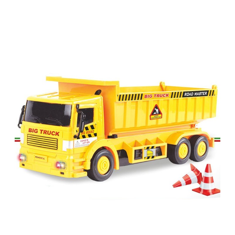 Camion con cassone da cantiere movimento a frizione giocattolo plastica 40cm