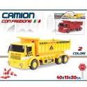 Camion con cassone da cantiere movimento a frizione giocattolo plastica 40cm
