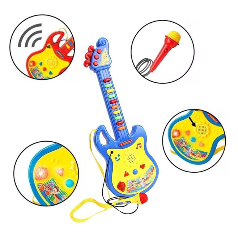 Play More Popstar Chitarra elettronica Con Microfono e Luci Gioco G...
