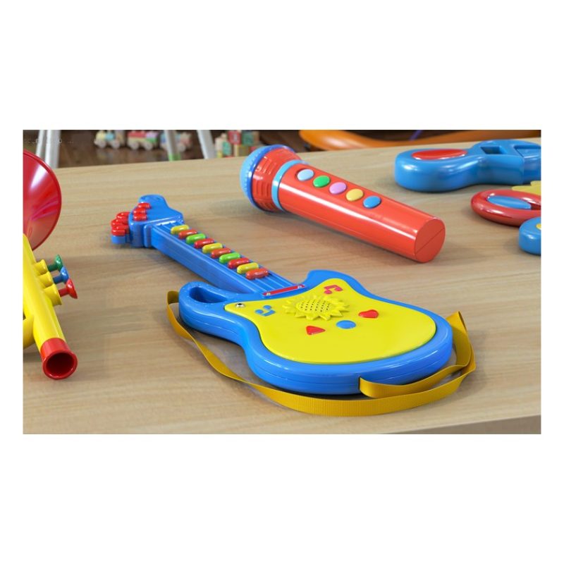 Play More Popstar Chitarra elettronica Con Microfono e Luci Gioco G...