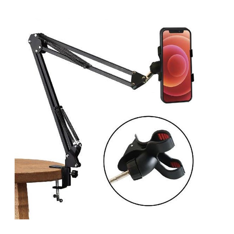 Supporto da tavolo per cellulare con braccio snodabile flessibile girevole 360°
