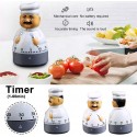 Timer da cucina cuoco meccanico orologio countdown 60 minuti contaminuti 2 PZ