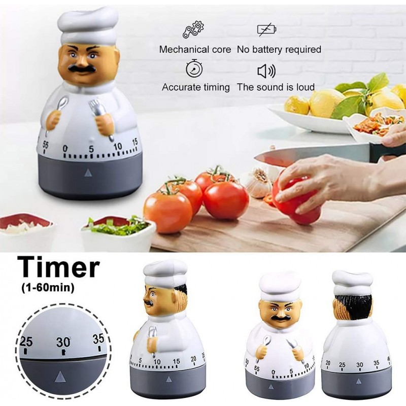 Hongu Timer da cucina cuoco meccanico orologio countdown 60 minuti ...