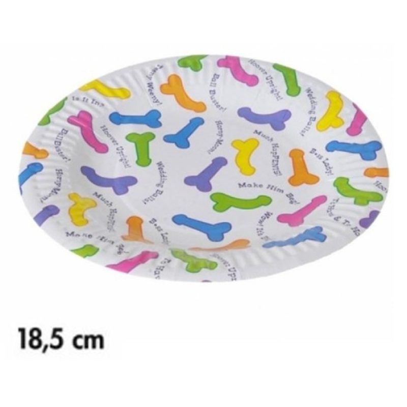 Spicy Party Set 18 Piatti in Carta con Stampa Pisello Pene Addio al...