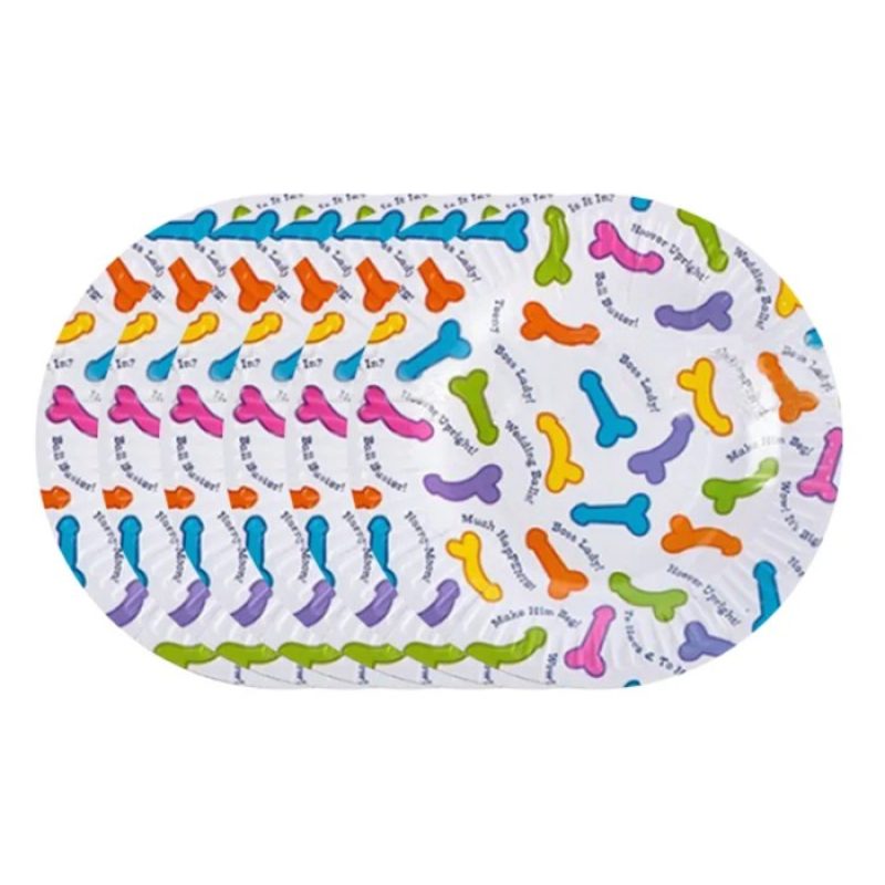 Spicy Party Set 18 Piatti in Carta con Stampa Pisello Pene Addio al...