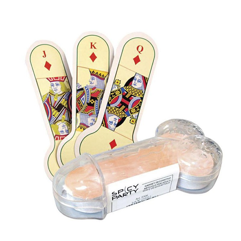 Carte da gioco da poker 54 forma pene regalo gadget adulti feste addio nubilato