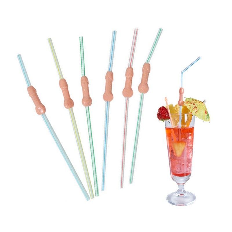 Cannucce Addio al nubilato sexy forma con pisello pene set 12 pz scherzo party