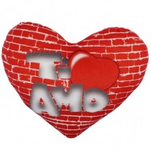 Cuscino a Forma di Cuore in Peluche con Scritta Ti Amo 55cm Regalo San Valentino
