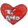 FGF Cuscino a Forma di Cuore in Peluche con Scritta Ti Amo 55cm Reg...