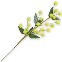 Festa della donna Mazzolino di mimosa 12pz rametto artificiale fiore lanoso 25CM