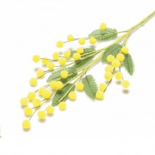 Festa della donna Mazzolino di mimosa 12pz rametto artificiale fiore lanoso 35CM