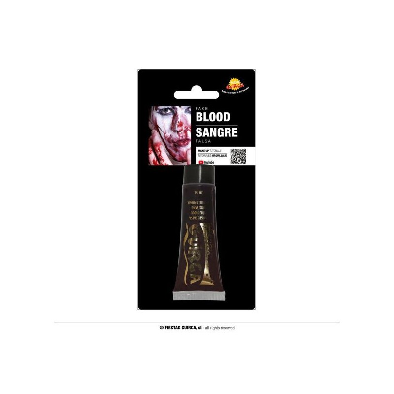 Guirca Tubetto sangue finto 3 PZ lavabile 20 ml rosso make up trave...