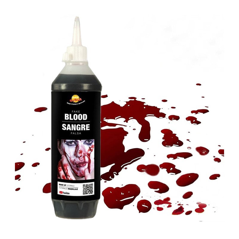 Sangue Finto in Bottiglia da trucco per Halloween e per Carnevale 450Ml make up