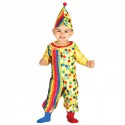 Costume Vestito travestimento Carnevale clown pagliaccio neonato 12-24 mesi