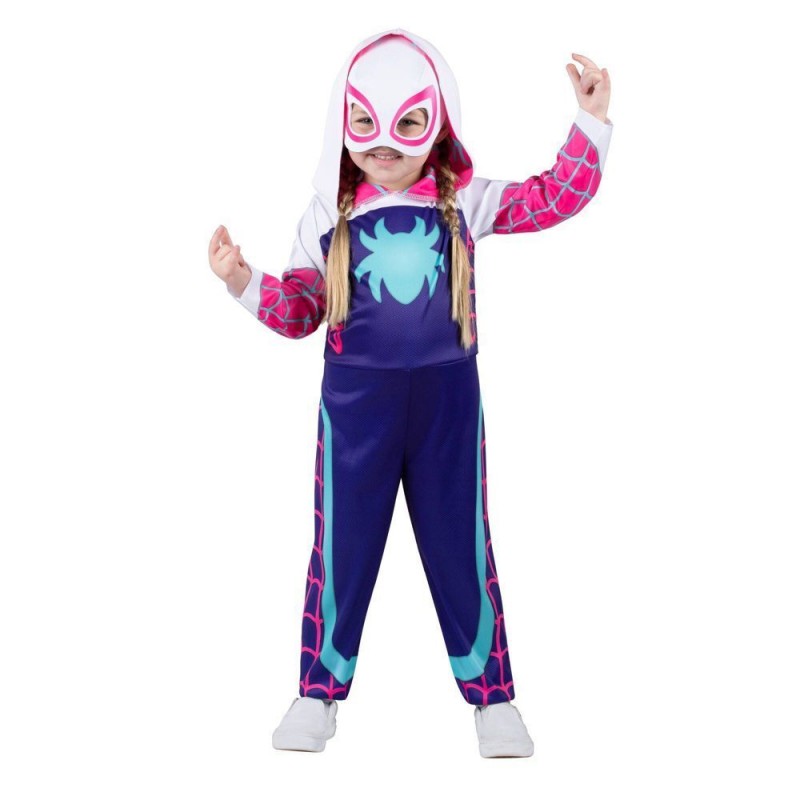 Costume Rubies Spider Gwen Spiderverse Per Bambina | Con Maschera E Cappuccio | Ufficiale Marvel