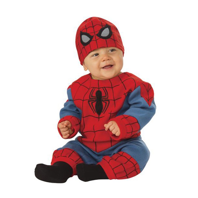 Costume Spiderman supereroe carnevale Per Bambini neonato 0-12 mesi vestito