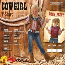 Costume carnevale travestimento t-shirt cowgirl Halloween Rubie's bimba 3-8 anni