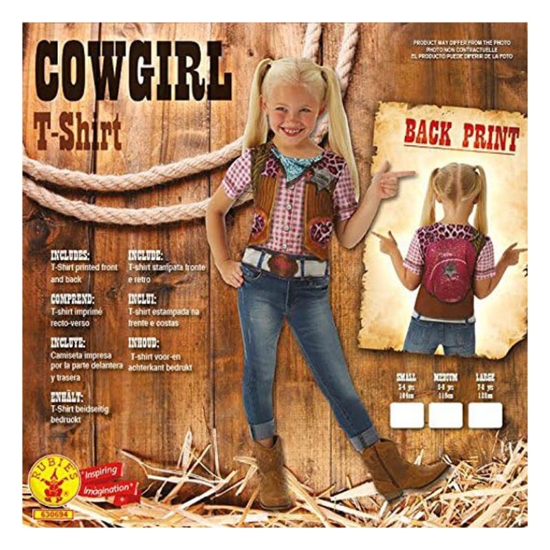 Rubie's Costume carnevale travestimento t-shirt cowgirl Halloween R...