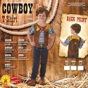 Rubie's Costume Cowboy T-shirt Per Bambini Carnevale 3-8 anni travestimento