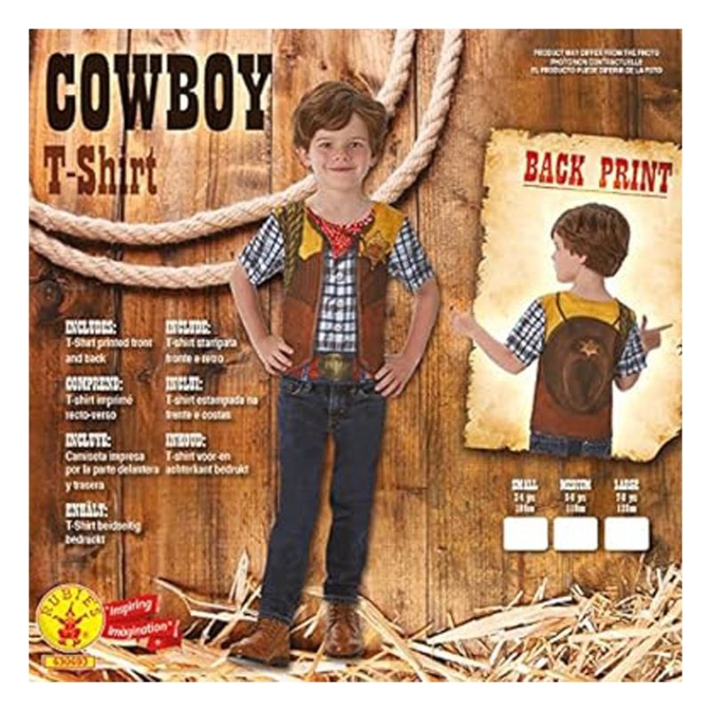 Rubie's Rubie's Costume Cowboy T-shirt Per Bambini Carnevale 3-8 an...