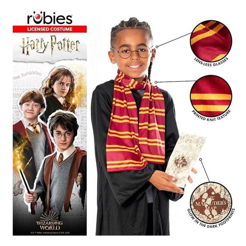 Rubie's Costume Harry Potter Occhiali sciarpa mappa Grifondoro Bamb...