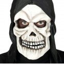 Carnevale halloween maschera da scheletro teschio in PVC con cappuccio nero