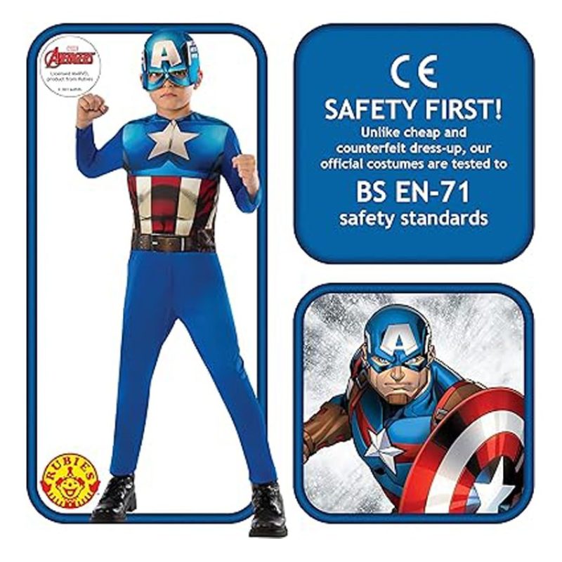 Rubie's Costume Carnevale Marvel Avengers Capitan America supereroe...