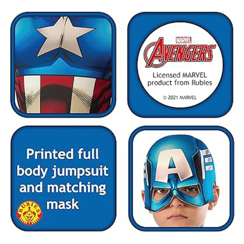 Rubie's Costume Carnevale Marvel Avengers Capitan America supereroe...