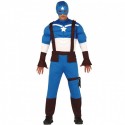 Costume Supereroe cosplay carnevale tuta per adulti capitan America TG48/50