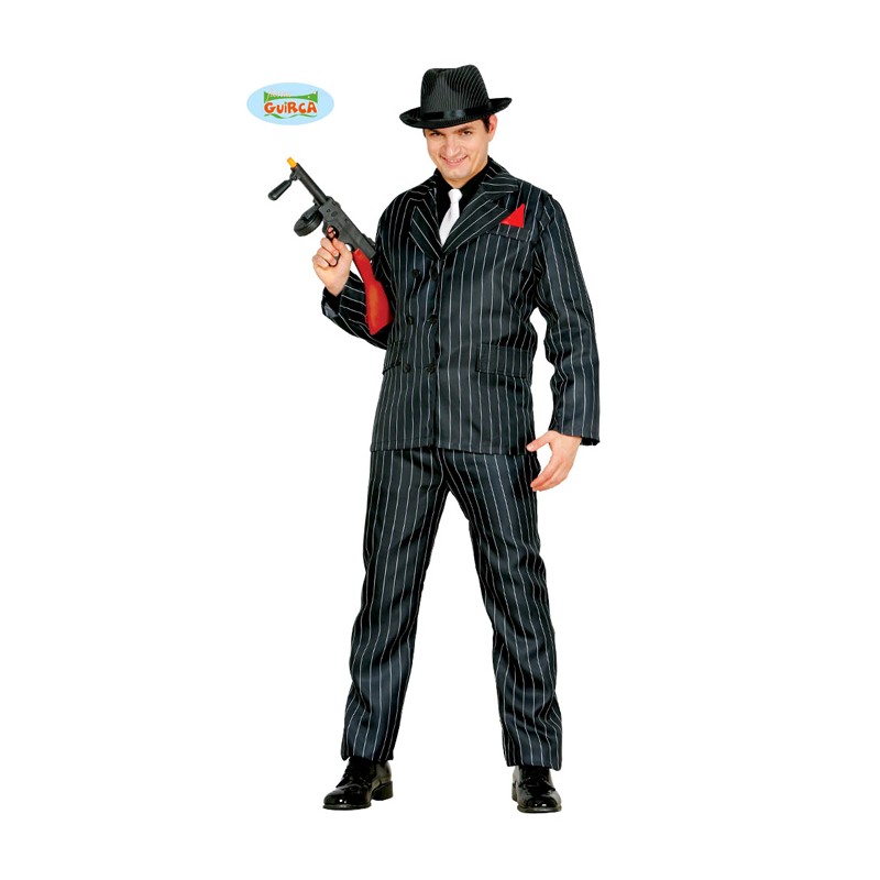 Costume da gangster da uomo anni '20 adulto abito mafioso elegante M/L carnevale