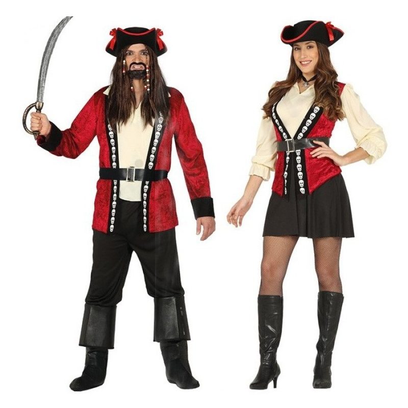Guirca Costume da Pirata bucaniere corsaro uomo adulto M travestime...