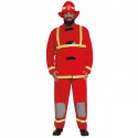 Costume da pompiere carnevale uomo adulto XL travestimento vigile del fuoco