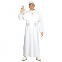 Costume da Papa uomo religioso tunica lunga bianca pontefice carnevale TG M/L