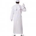 Costume da Papa uomo religioso tunica lunga bianca pontefice carnevale TG M/L