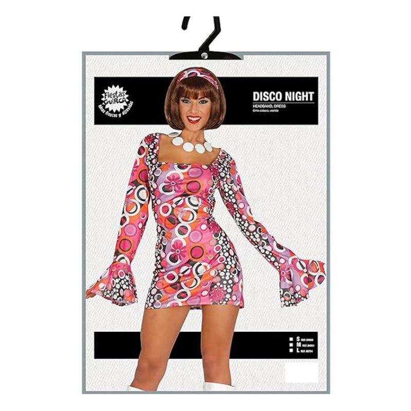 Guirca Costume Anni 60s 70s disco night Girl Adulta carnevale Donna...