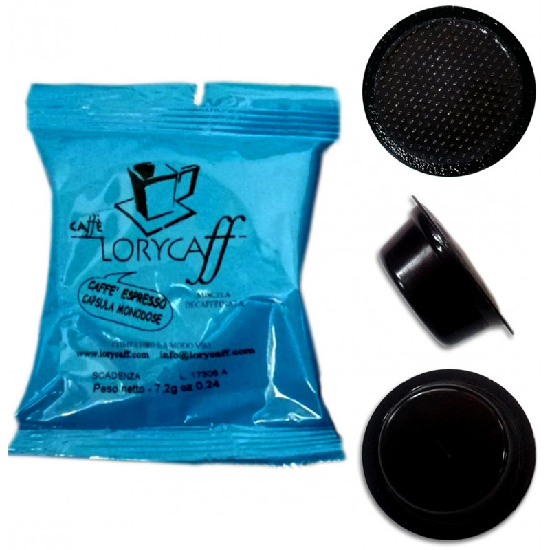 100 cialde capsule Caffè Lorycaff DECAFFEINATO compatibili Lavazza a Modo Mio