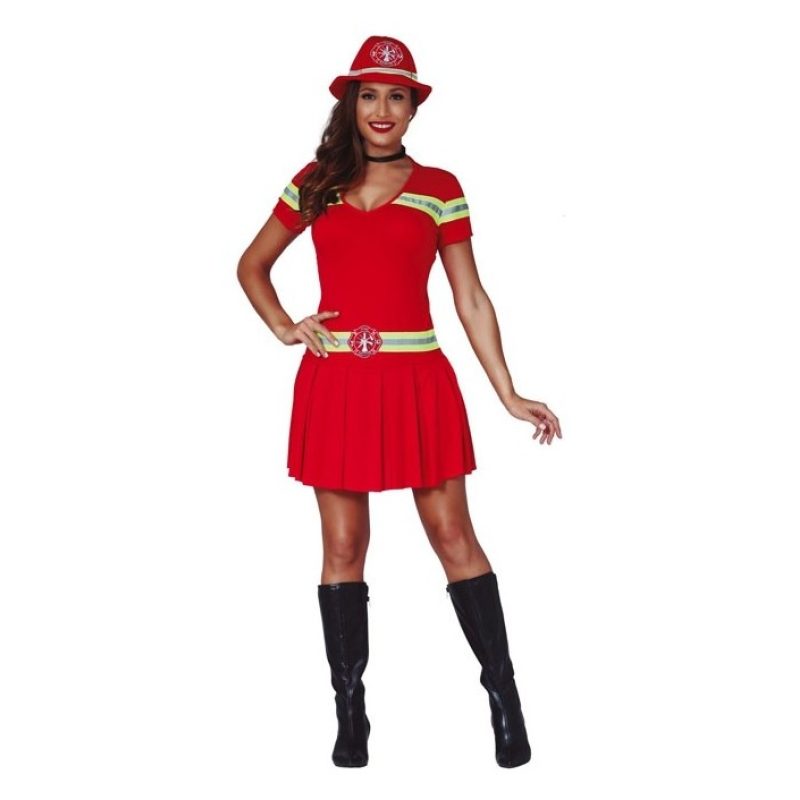 Guirca Costume Carnevale da Pompiere Donna Vigile del Fuoco Vestito...